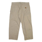 CARHARTT Mens Cotton Blend Beige Regular Fit Button Closure Trousers W40 L30