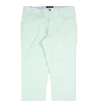 TOMMY HILFIGER Mens Cotton Blend White Regular Straight Trousers W34 L34 Smart