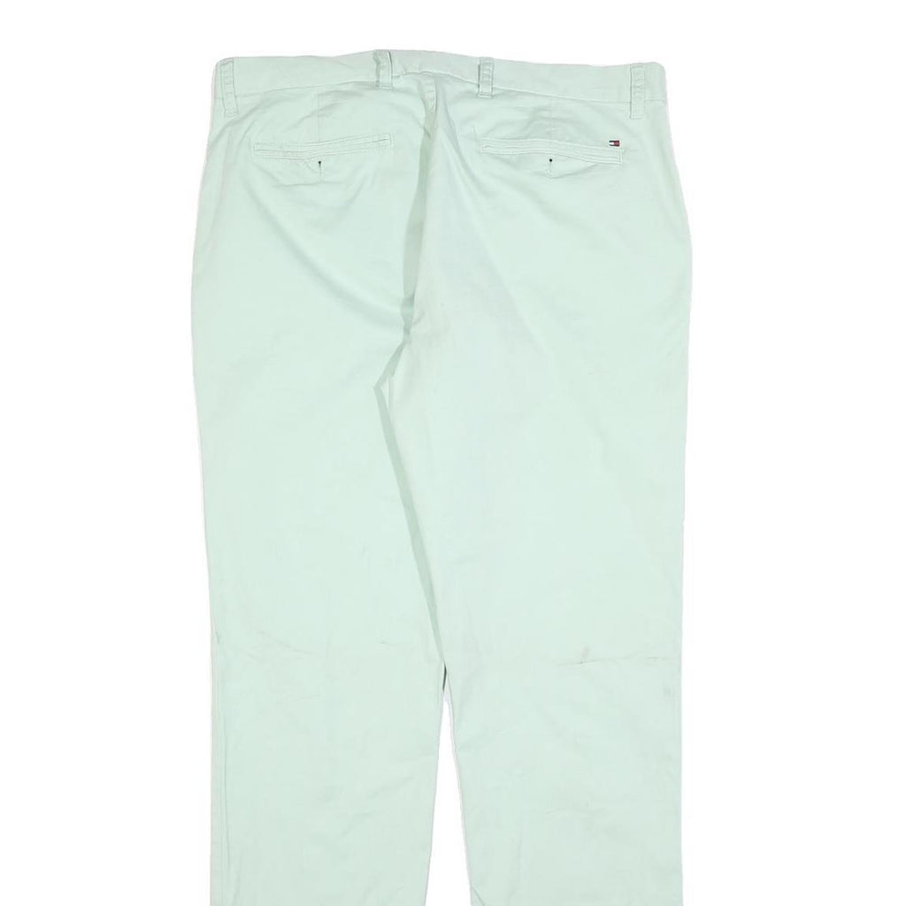 TOMMY HILFIGER Mens Cotton Blend White Regular Straight Trousers W34 L34 Smart