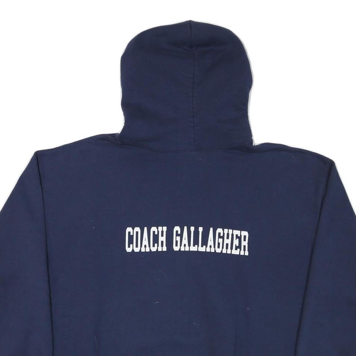 JERZEES Mens Navy Blue Up Viking Football Pullover Hoodie XL Coach Gallagher