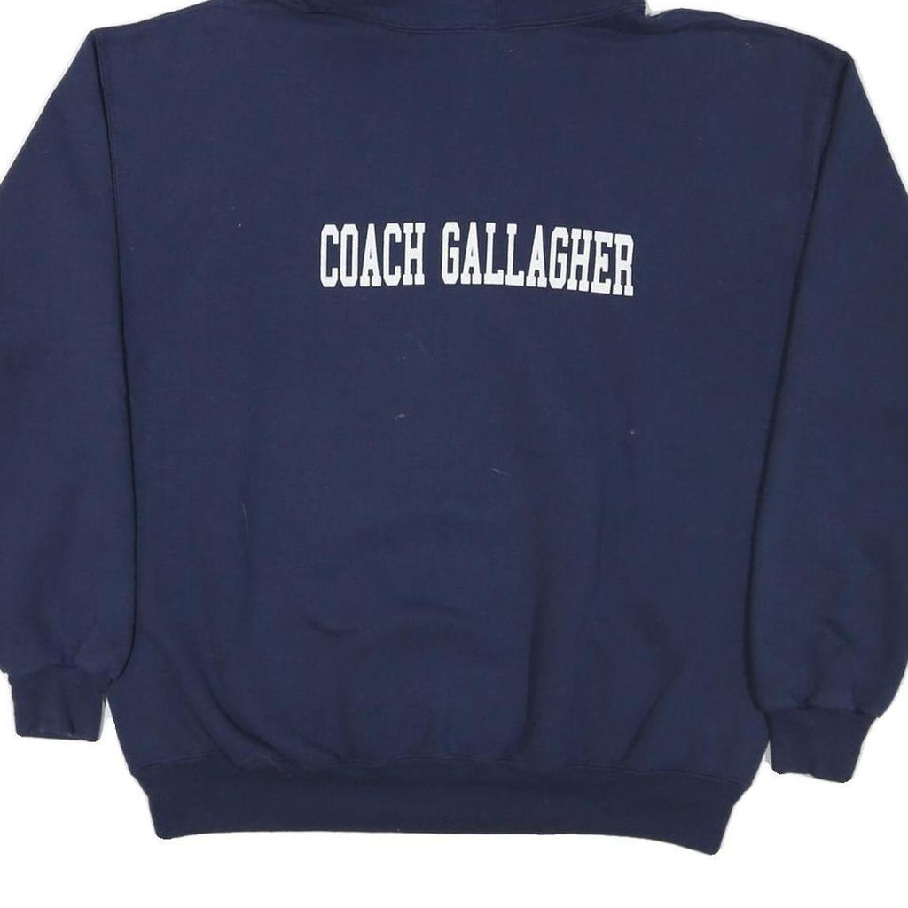 JERZEES Mens Navy Blue Up Viking Football Pullover Hoodie XL Coach Gallagher