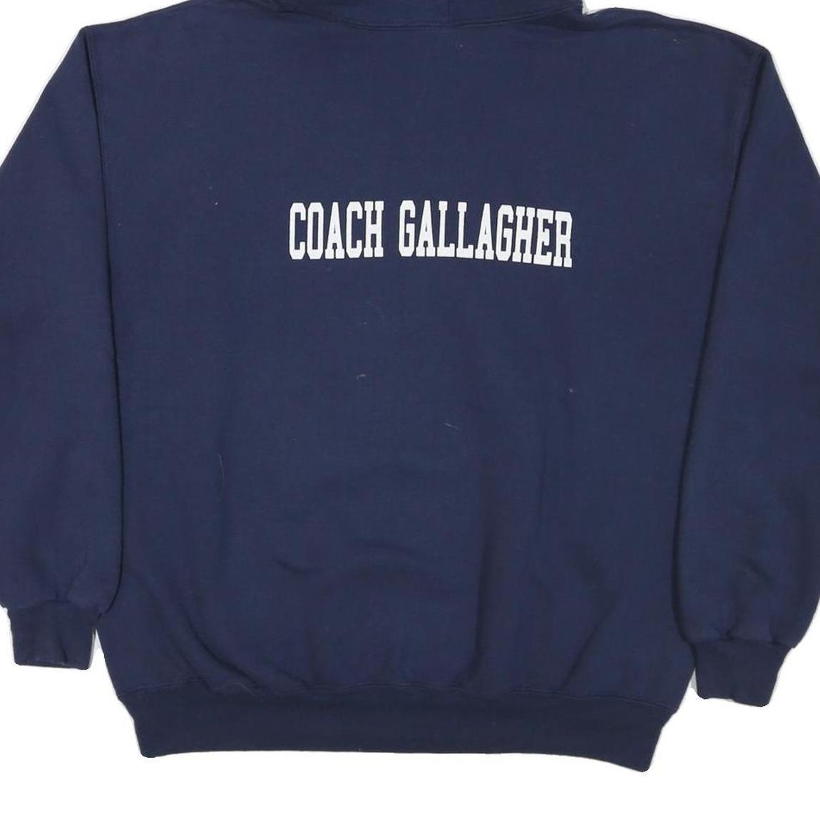 JERZEES Mens Navy Blue Up Viking Football Pullover Hoodie XL Coach Gallagher