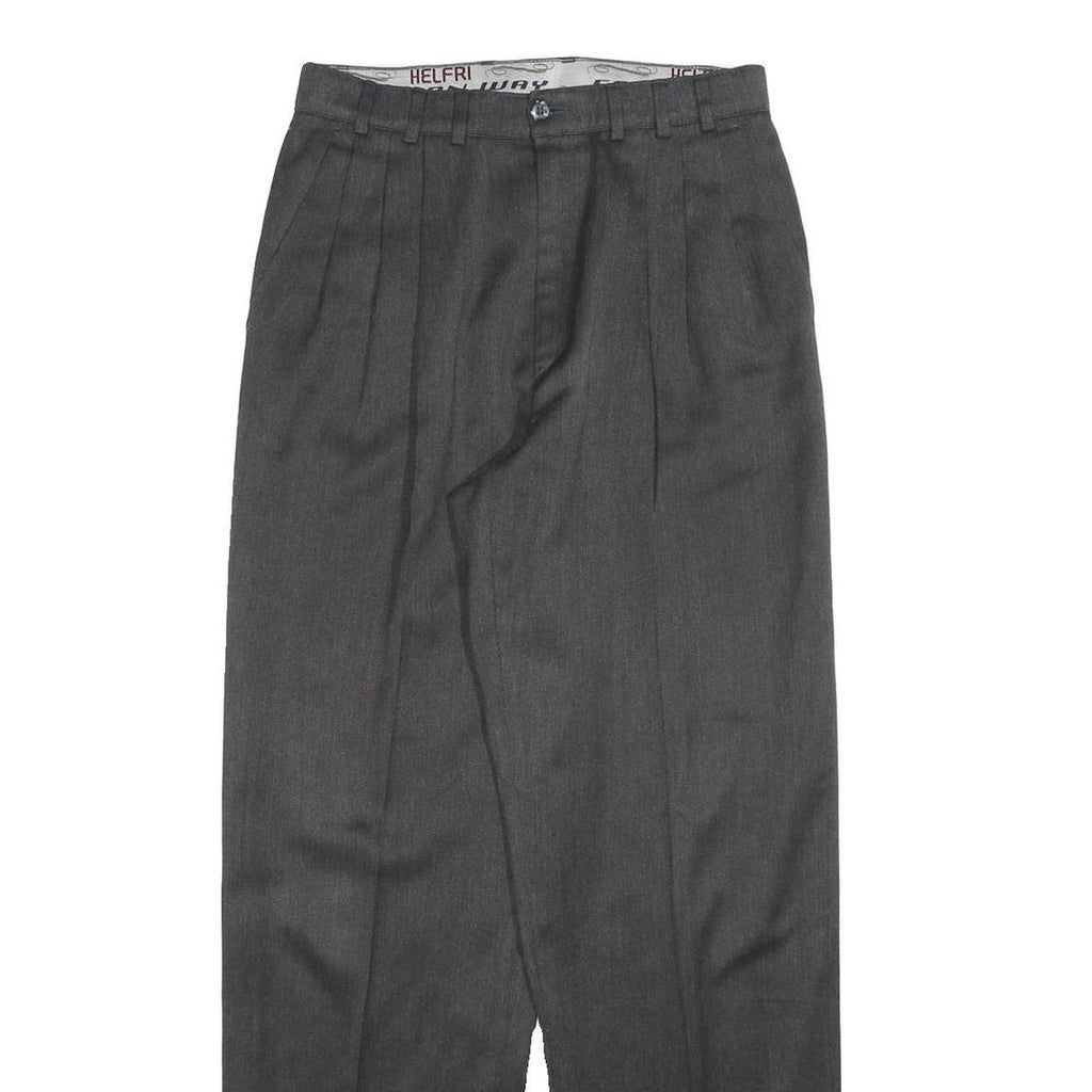 HELFRI Mens Polyester Blend Grey Regular Fit Straight Leg Trousers W30 L32