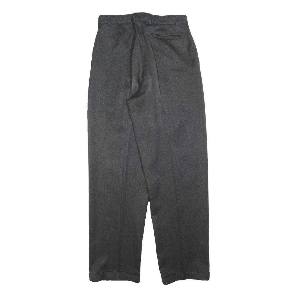 HELFRI Mens Polyester Blend Grey Regular Fit Straight Leg Trousers W30 L32