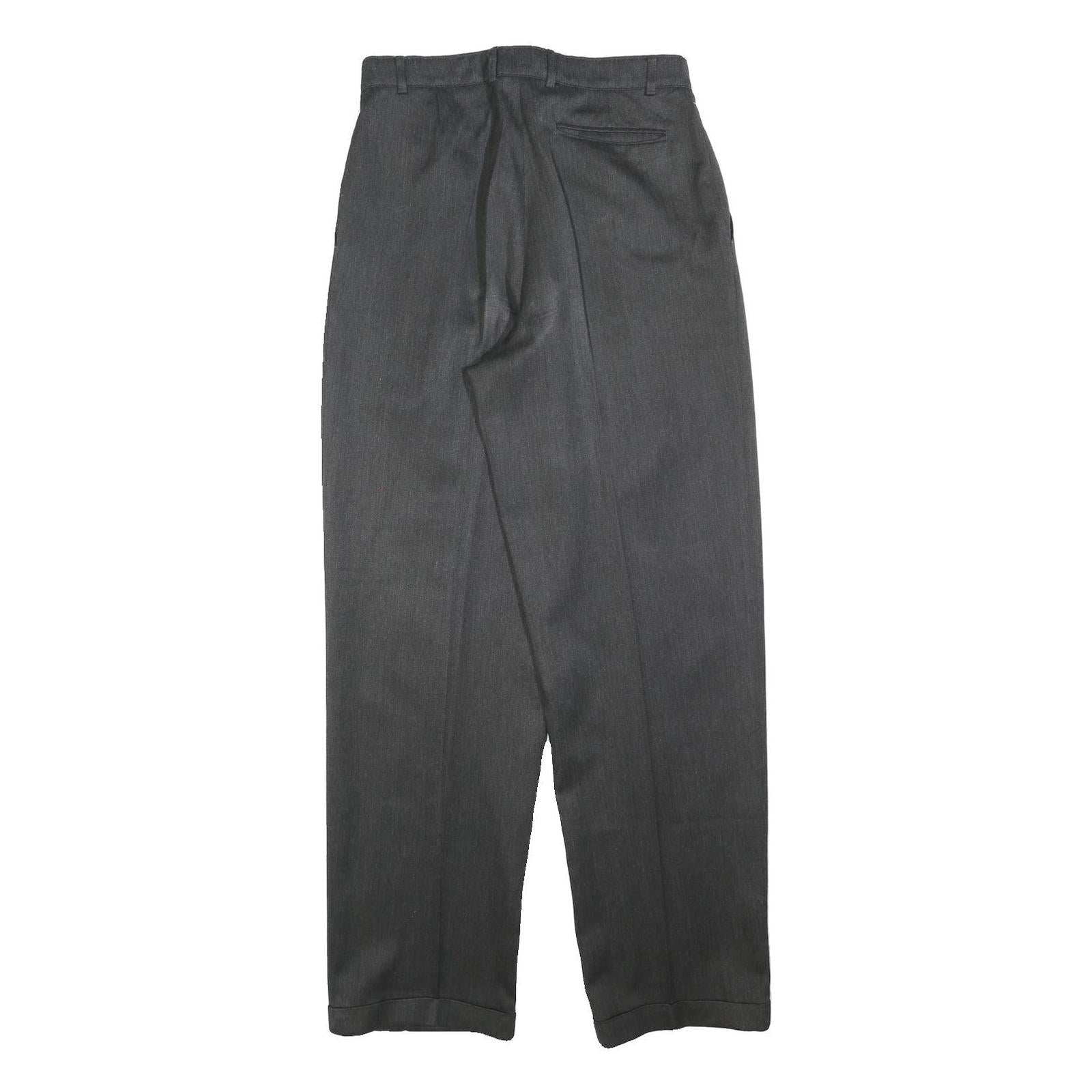 HELFRI Mens Polyester Blend Grey Regular Fit Straight Leg Trousers W30 L32