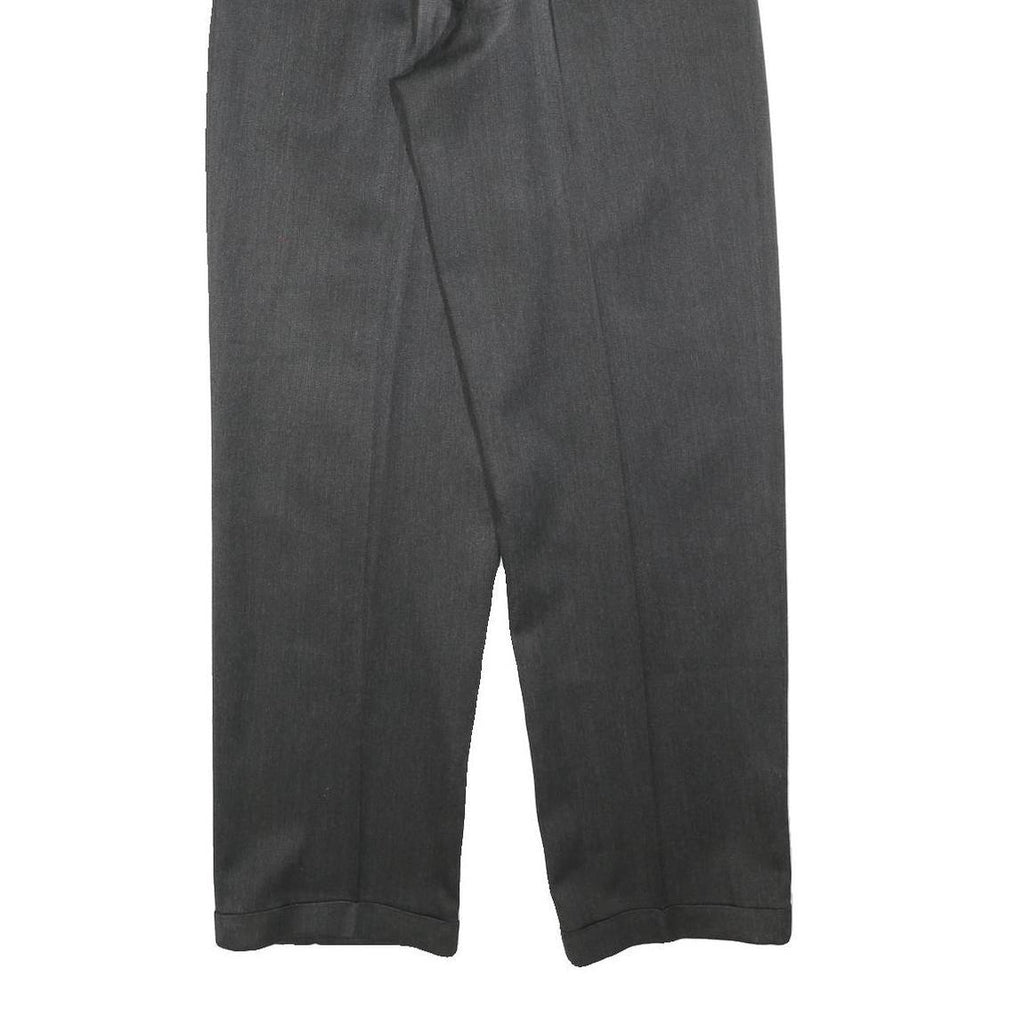 HELFRI Mens Polyester Blend Grey Regular Fit Straight Leg Trousers W30 L32