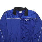 REEBOK Mens Blue & Black Track Jacket L Polyester Zip Athletic Sportswear