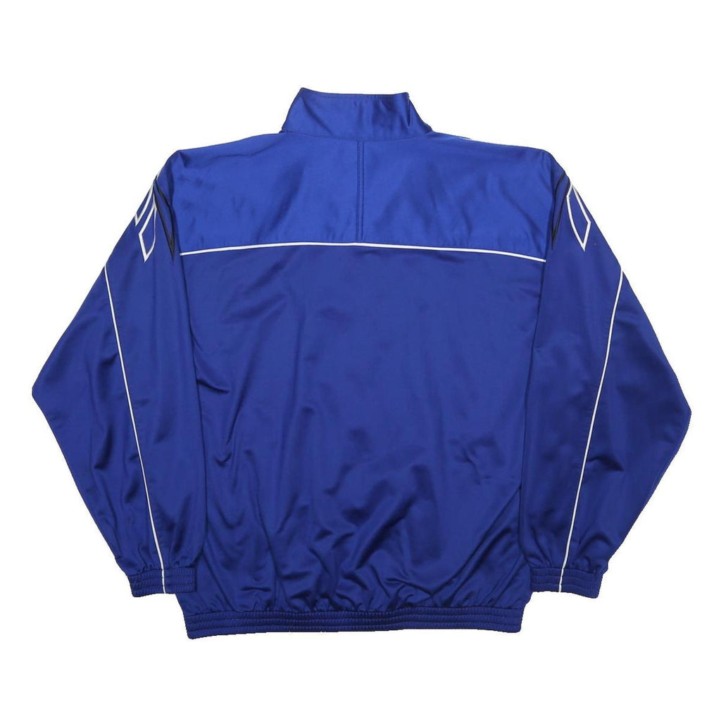 REEBOK Mens Blue & Black Track Jacket L Polyester Zip Athletic Sportswear