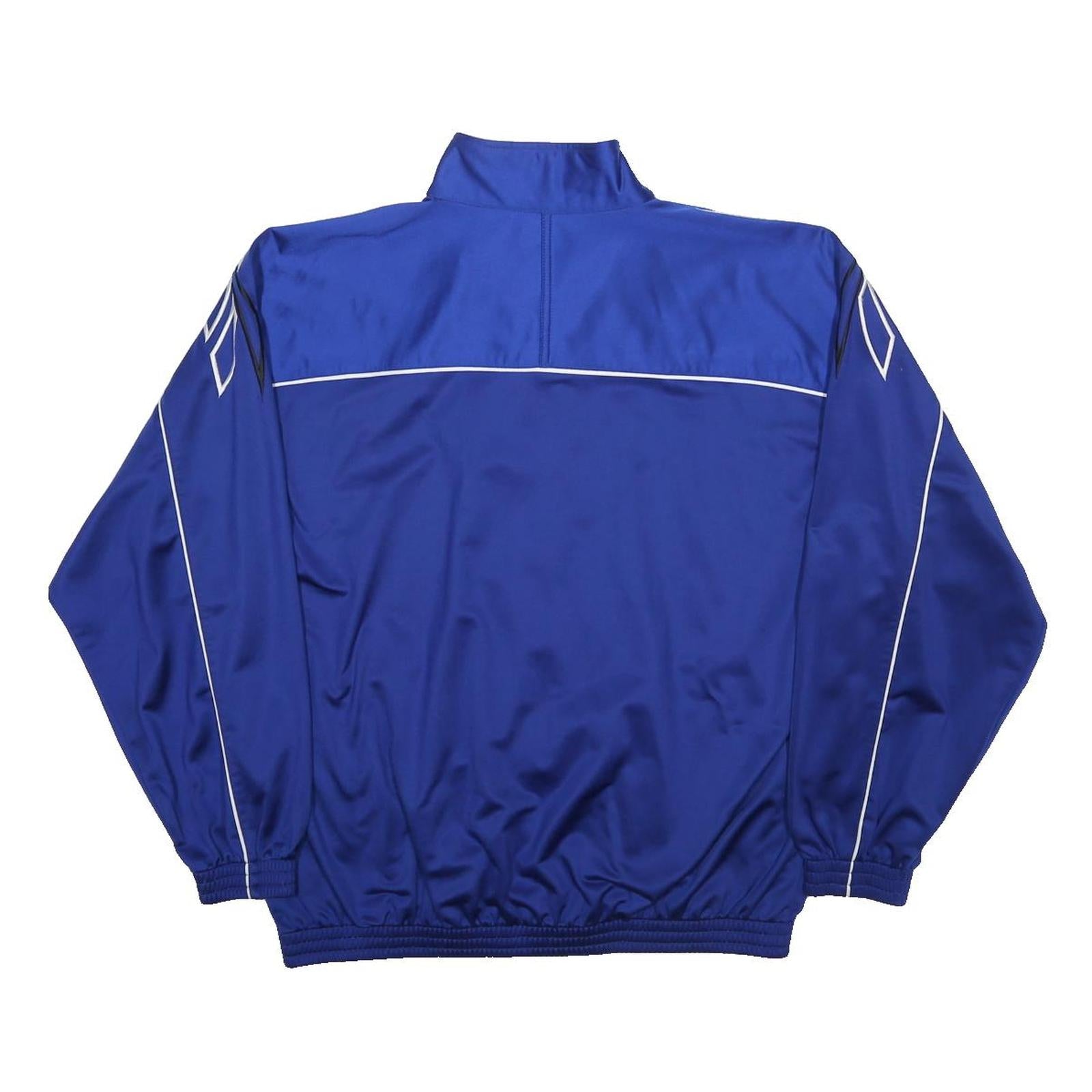REEBOK Mens Blue & Black Track Jacket L Polyester Zip Athletic Sportswear