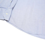 EMPORIO ARMANI Mens Blue Plain Shirt XL Cotton Blend Classic Long Sleeve Button