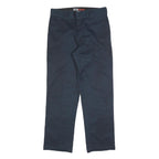 DICKIES Mens Cotton Blend Navy Regular Straight Trousers W34 L32 Workwear Zip