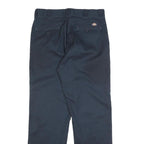 DICKIES Mens Cotton Blend Navy Regular Straight Trousers W34 L32 Workwear Zip