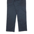 DICKIES Mens Cotton Blend Navy Regular Straight Trousers W34 L32 Workwear Zip