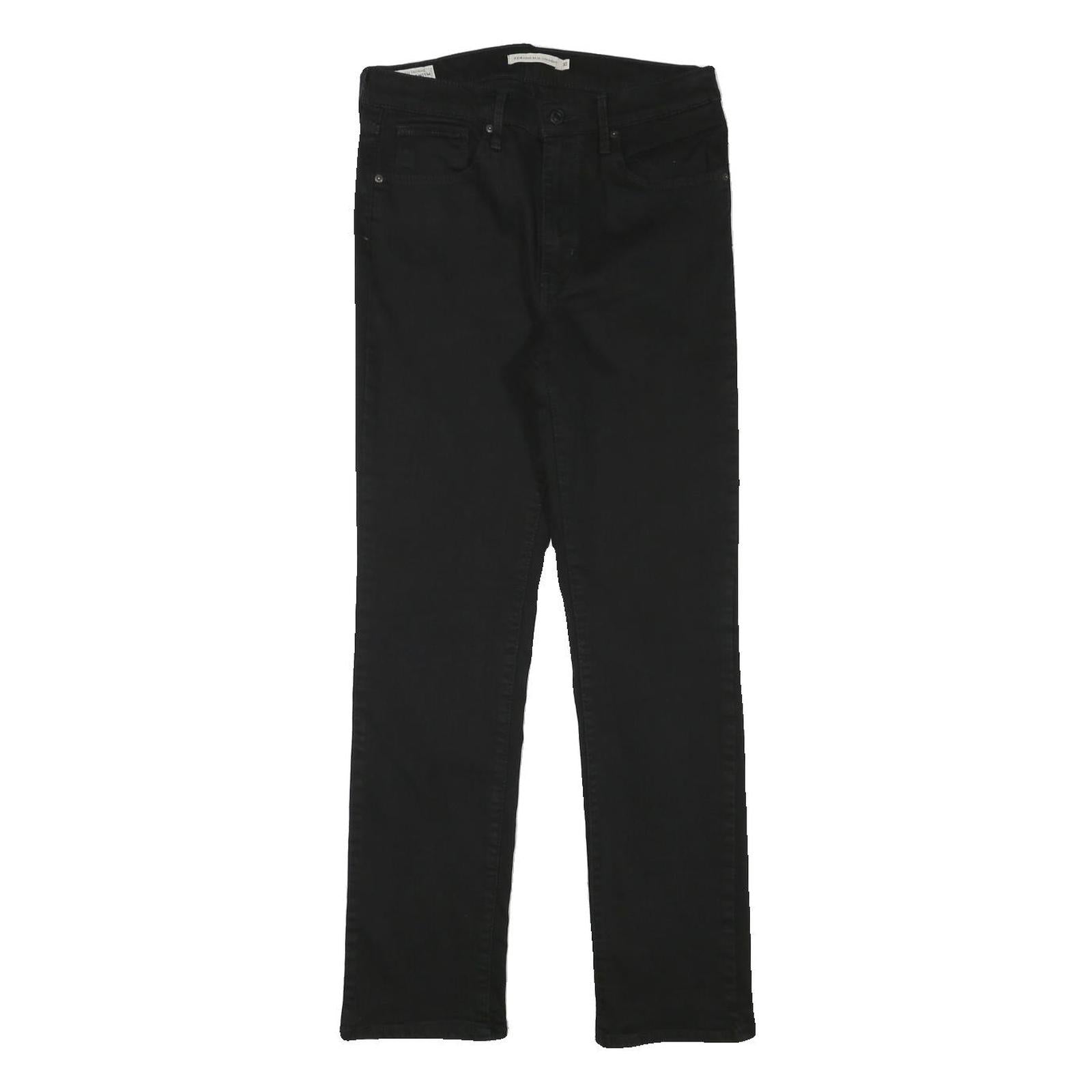 LEVI'S Womens Black Regular Straight Denim W28 L28 Cotton Blend Zip Jeans