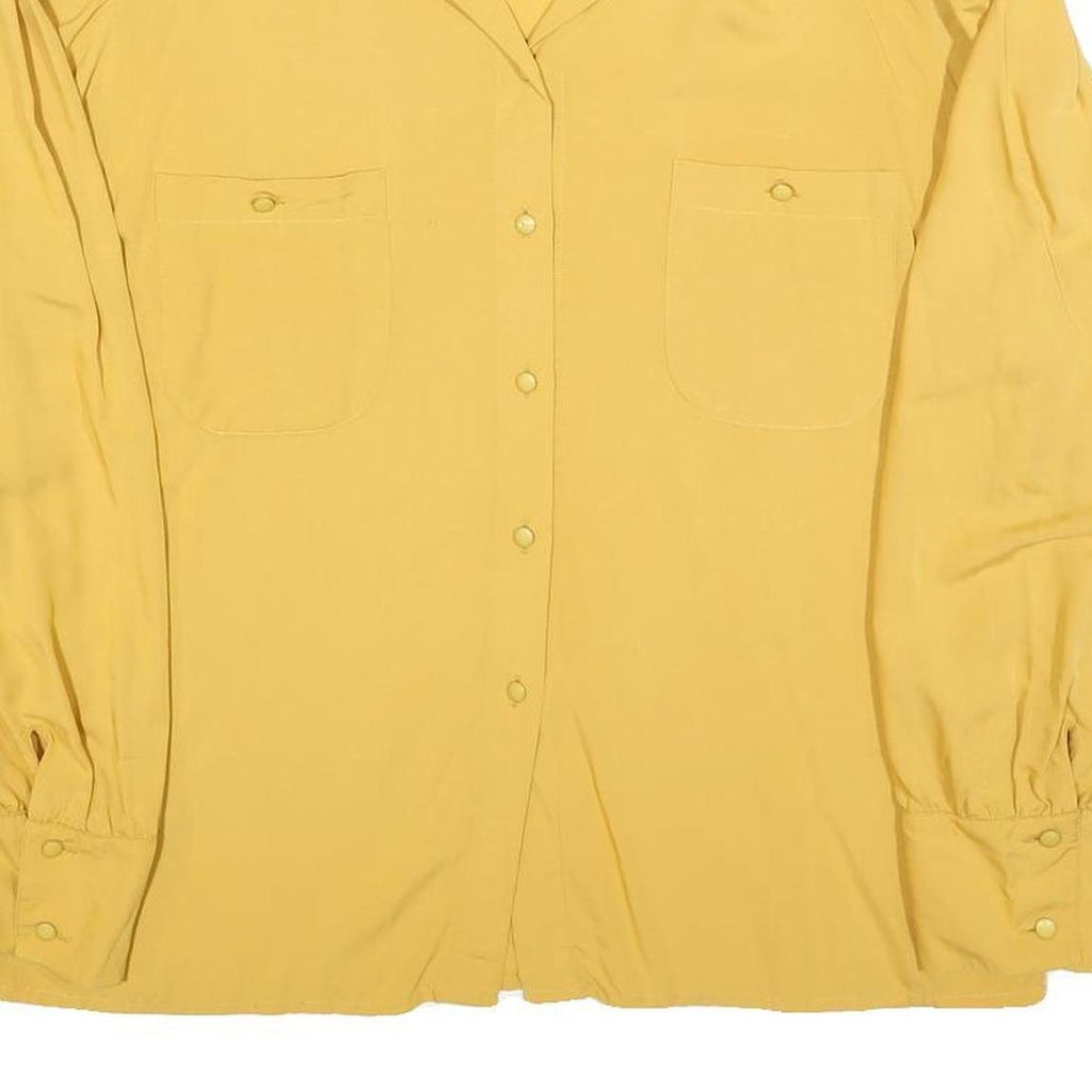 GERRY WEBBER Womens Yellow Button Shirt Long Sleeve Collar L Cotton Blend