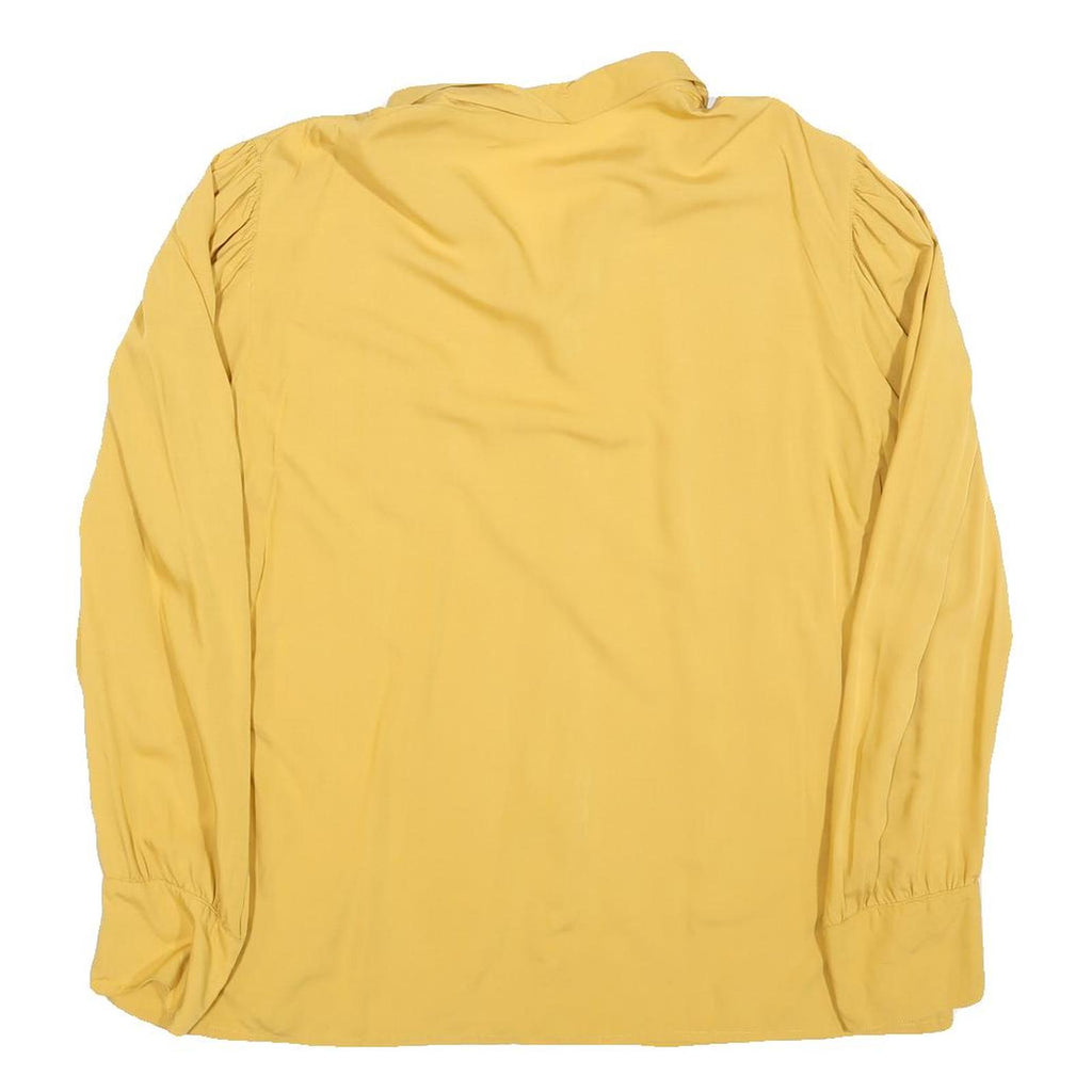 GERRY WEBBER Womens Yellow Button Shirt Long Sleeve Collar L Cotton Blend