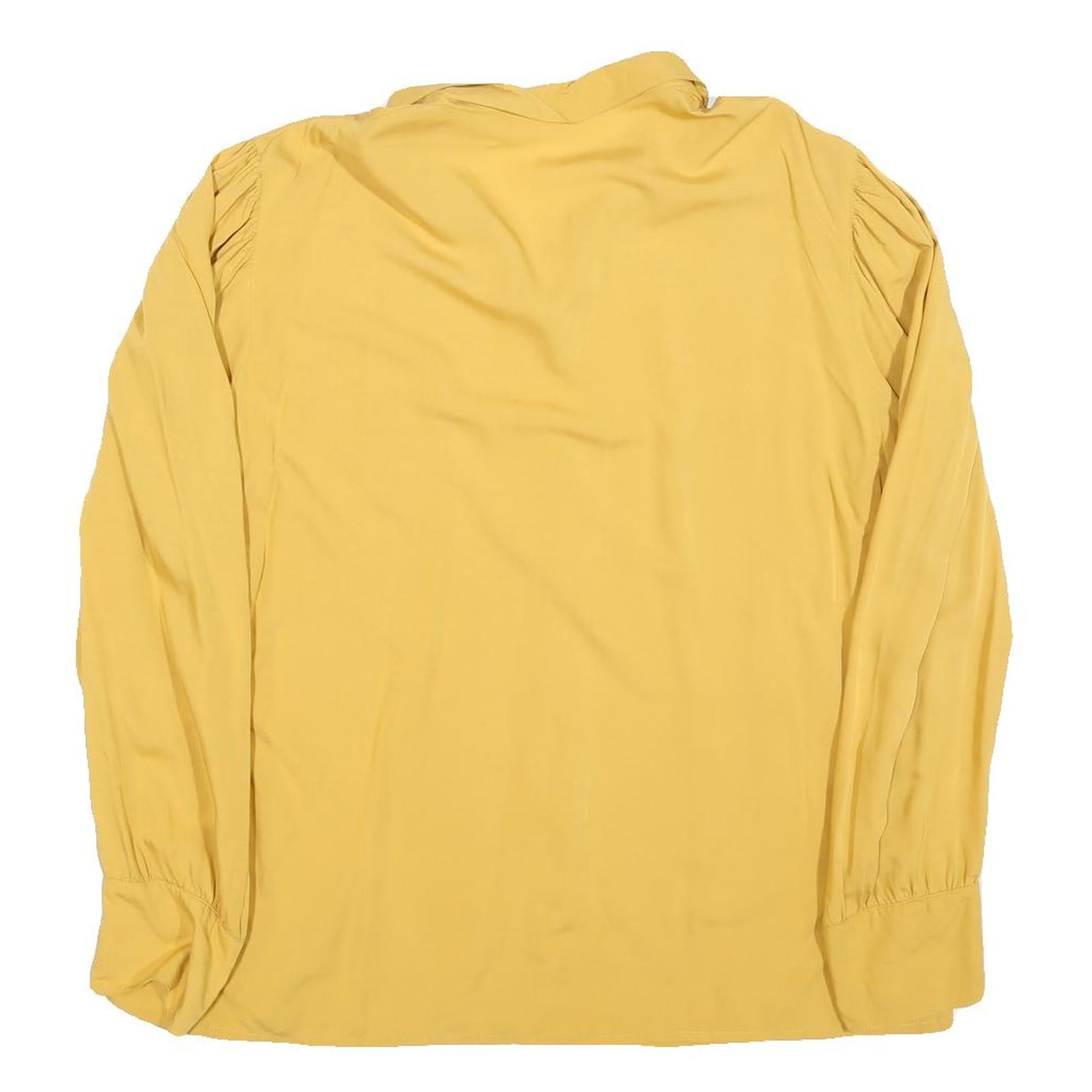 GERRY WEBBER Womens Yellow Button Shirt Long Sleeve Collar L Cotton Blend