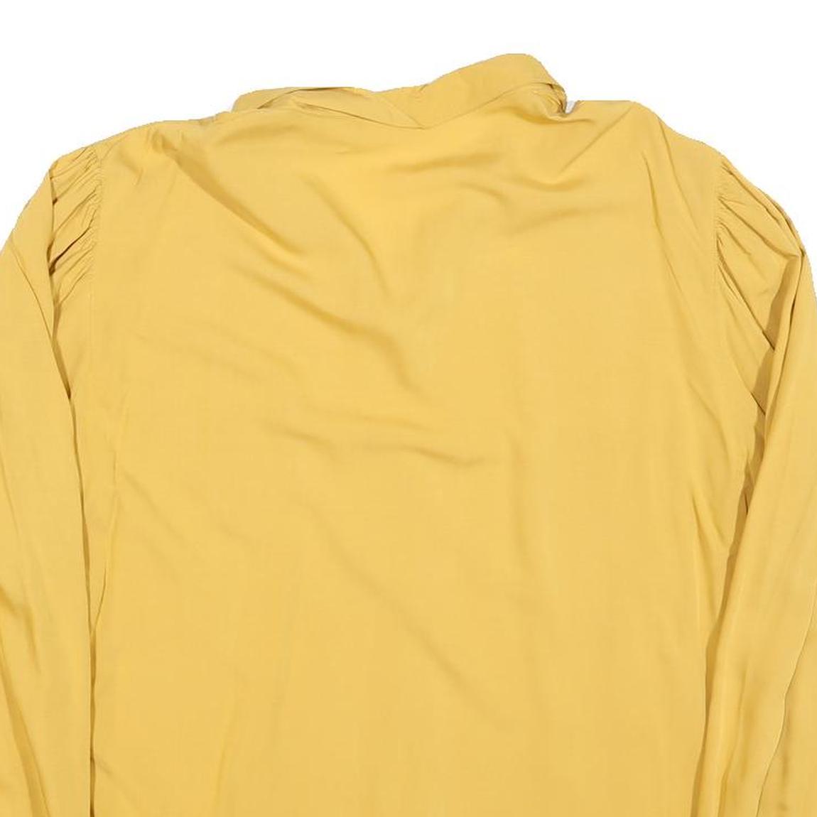 GERRY WEBBER Womens Yellow Button Shirt Long Sleeve Collar L Cotton Blend
