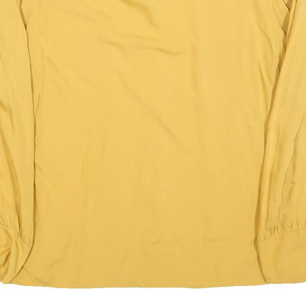 GERRY WEBBER Womens Yellow Button Shirt Long Sleeve Collar L Cotton Blend