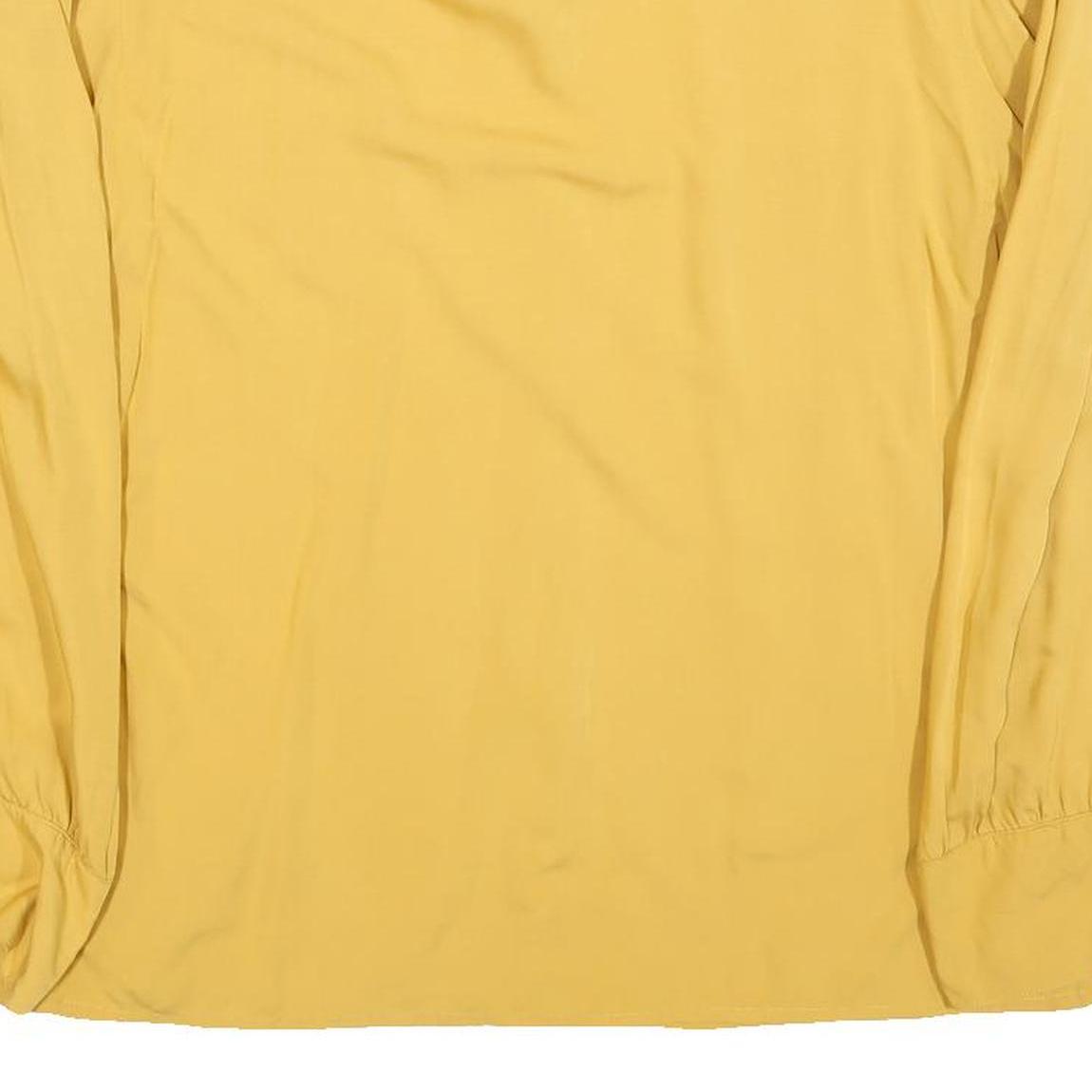 GERRY WEBBER Womens Yellow Button Shirt Long Sleeve Collar L Cotton Blend