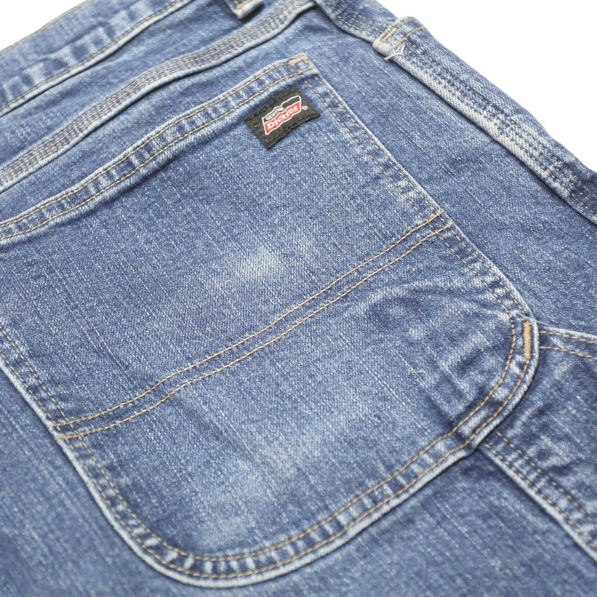 DICKIES Mens Blue Relaxed Straight Denim Medium W36 L30 Workwear Jeans