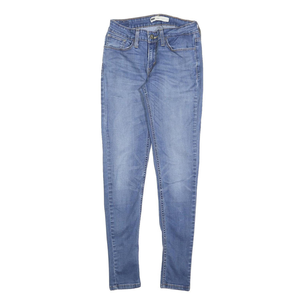 LEVI'S Womens Slim Blue Denim Light Wash Jeans W27 L30 Skinny Cotton Blend Zip