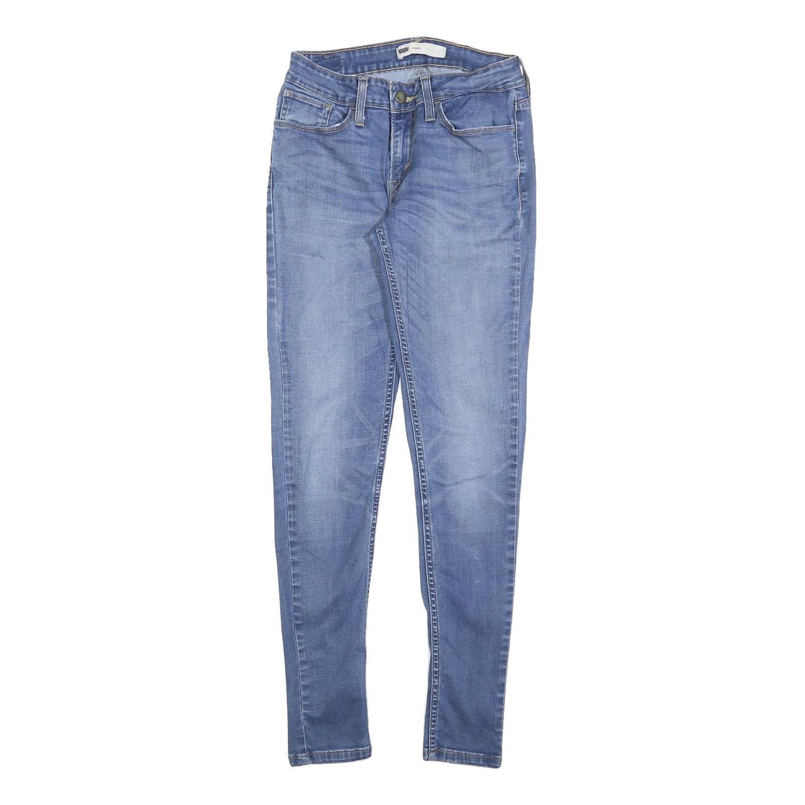 LEVI'S Womens Slim Blue Denim Light Wash Jeans W27 L30 Skinny Cotton Blend Zip