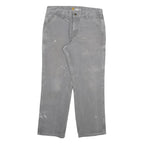 CARHARTT Mens Relaxed Fit Grey Jeans Denim W34 L30 Durable Workwear Zip Closure
