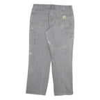 CARHARTT Mens Relaxed Fit Grey Jeans Denim W34 L30 Durable Workwear Zip Closure