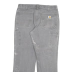 CARHARTT Mens Relaxed Fit Grey Jeans Denim W34 L30 Durable Workwear Zip Closure