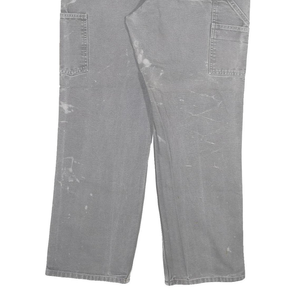 CARHARTT Mens Relaxed Fit Grey Jeans Denim W34 L30 Durable Workwear Zip Closure