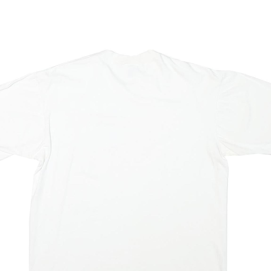 STAFFORD Mens White T-Shirt L Short Sleeve Crew Neck Plain Cotton Blend Classic