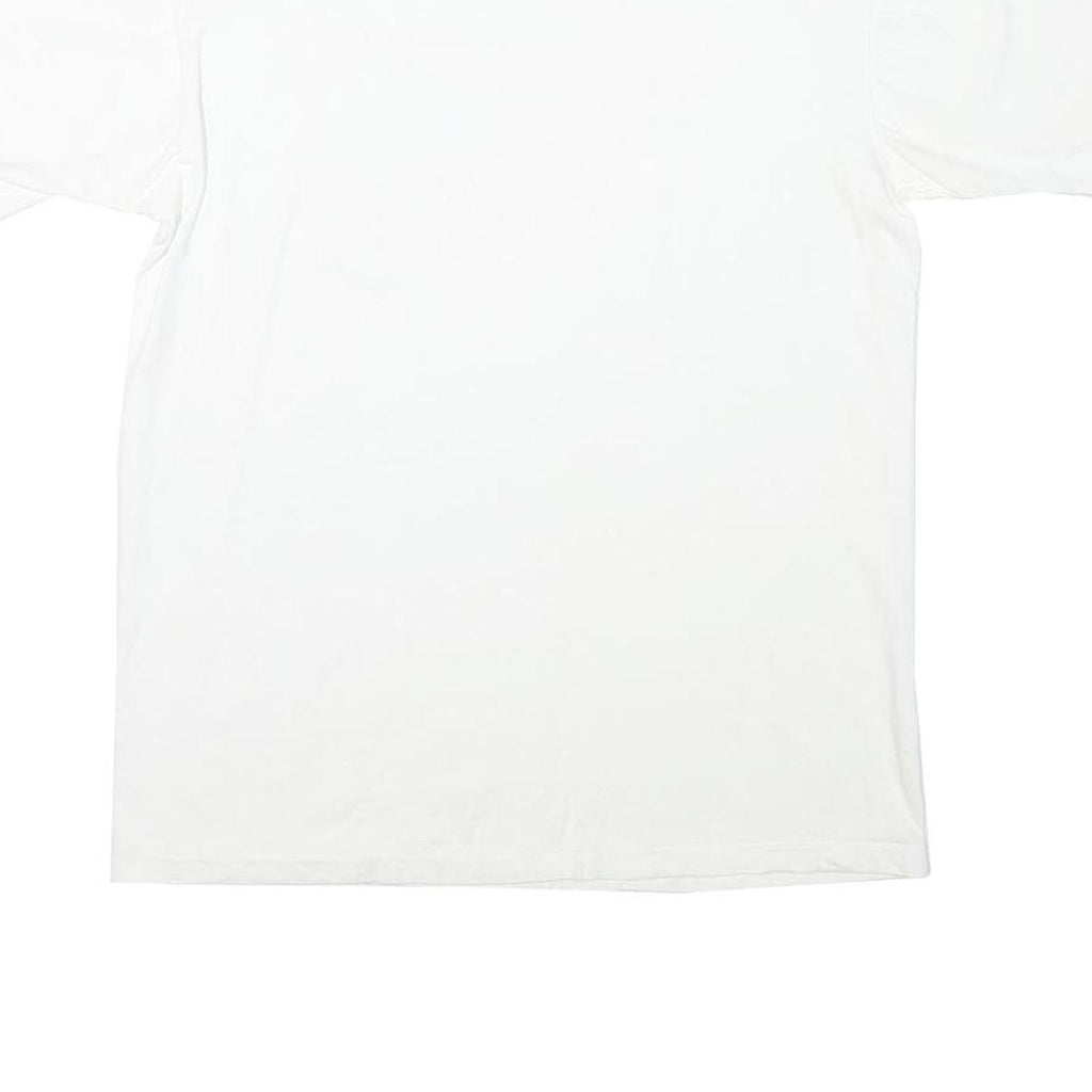 STAFFORD Mens White T-Shirt L Short Sleeve Crew Neck Plain Cotton Blend Classic