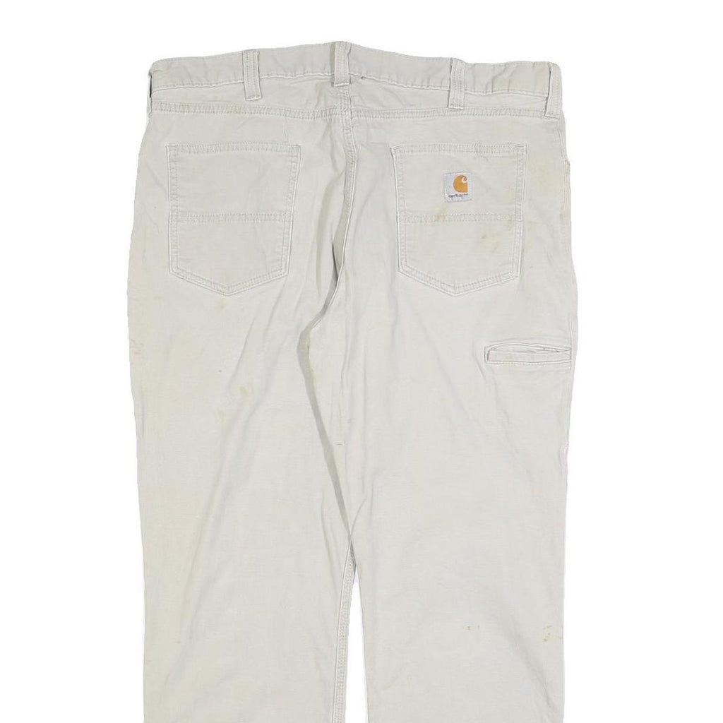 CARHARTT Mens Cotton Blend Beige Relaxed Straight Trousers W38 L30 Workwear