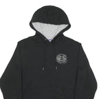 CHAMPION Mens Black Pullover Hoodie S Graphic Print Cotton Blend Streetwear