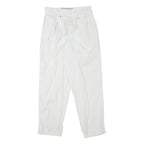 EAGLE FORCE Mens Cotton Blend White Relaxed Trousers W27 L30 Casual Zip Closure