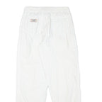 EAGLE FORCE Mens Cotton Blend White Relaxed Trousers W27 L30 Casual Zip Closure