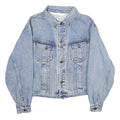 Womens Blue Denim Cotton Jacket XL Button Plain Classic Casual Retro