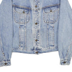 Womens Blue Denim Cotton Jacket XL Button Plain Classic Casual Retro