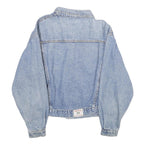 Womens Blue Denim Cotton Jacket XL Button Plain Classic Casual Retro