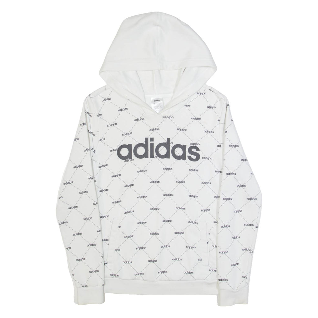 ADIDAS Womens White Hoodie S