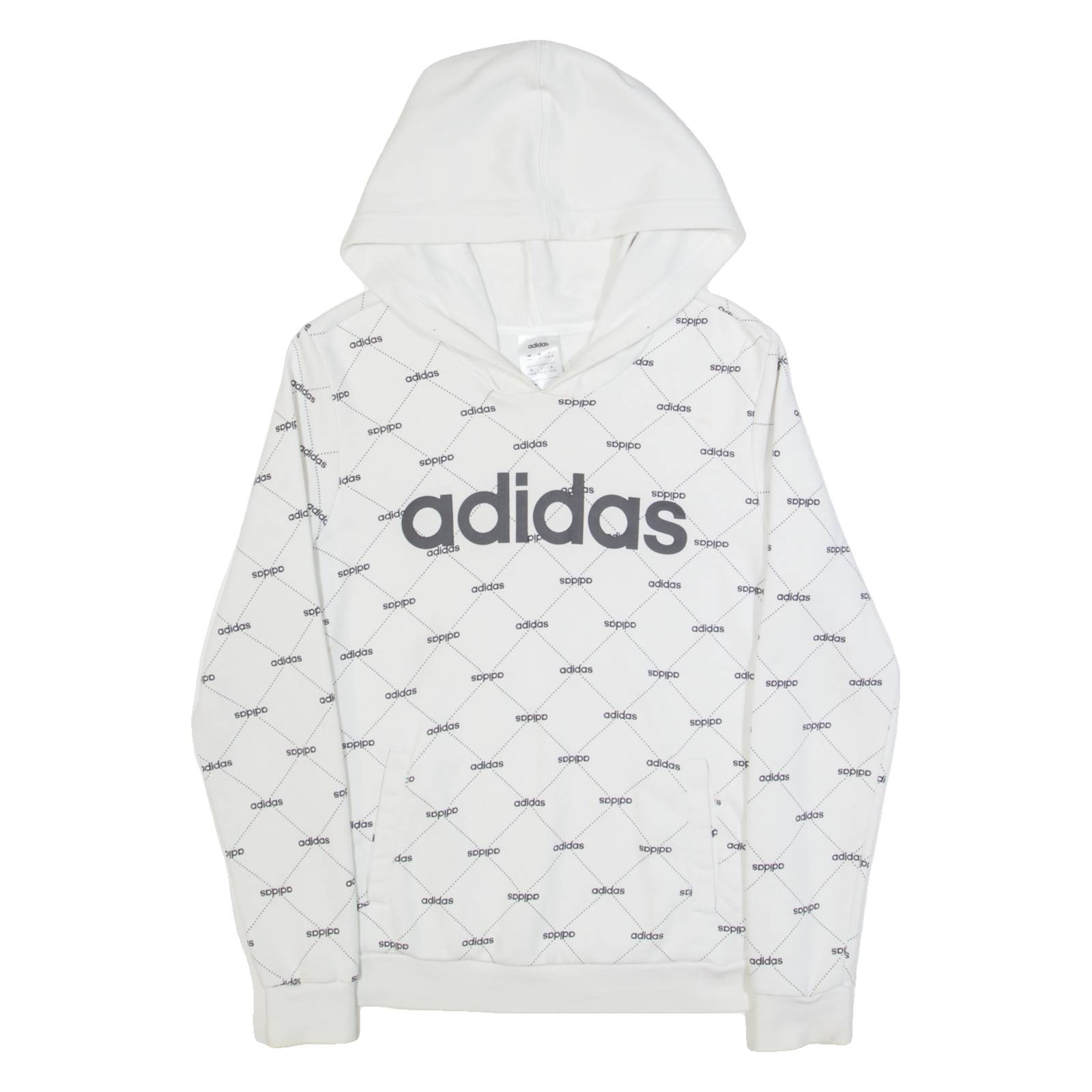 ADIDAS Womens White Hoodie S