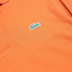 LACOSTE Mens Orange Long Sleeve Plain Polo Shirt L Classic Cotton Casual