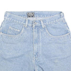 REBEL Womens Denim Blue Shorts XS W26 Casual Cotton Blend Frayed Hem