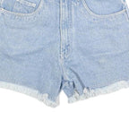 REBEL Womens Denim Blue Shorts XS W26 Casual Cotton Blend Frayed Hem