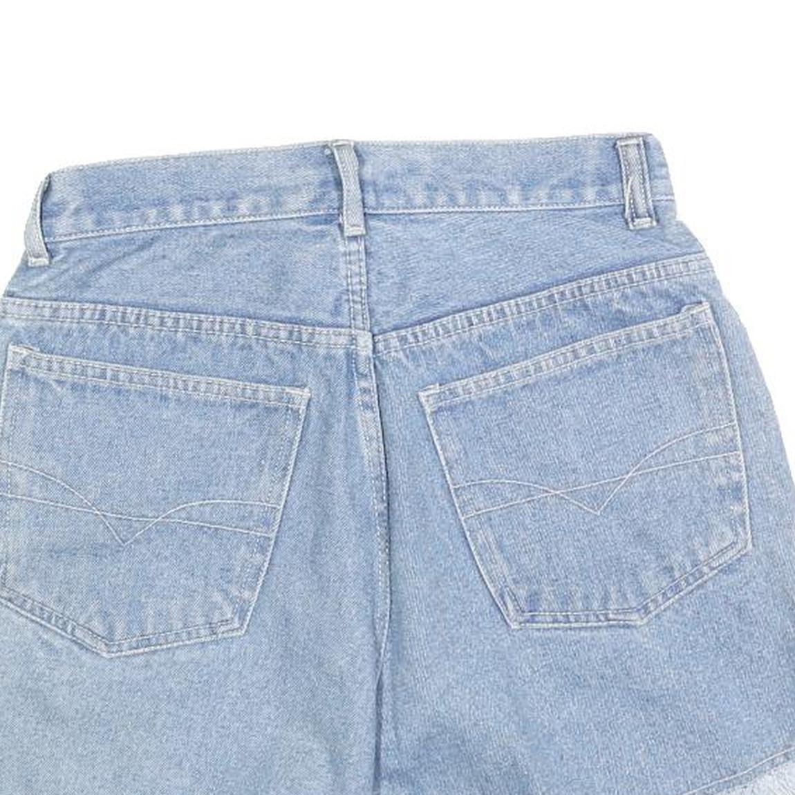 REBEL Womens Denim Blue Shorts XS W26 Casual Cotton Blend Frayed Hem