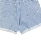 REBEL Womens Denim Blue Shorts XS W26 Casual Cotton Blend Frayed Hem