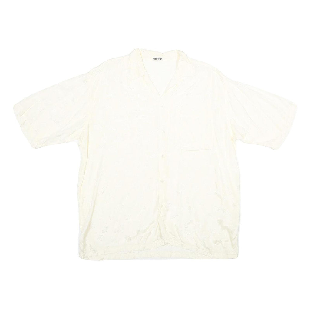 GLOBUS Mens White Relaxed Shirt L Soft Viscose Summer Casual