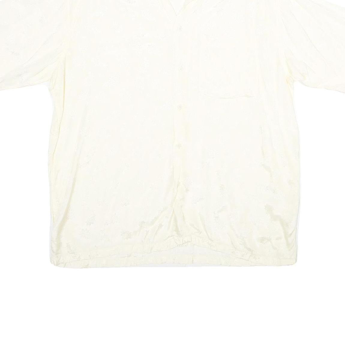 GLOBUS Mens White Relaxed Shirt L Soft Viscose Summer Casual