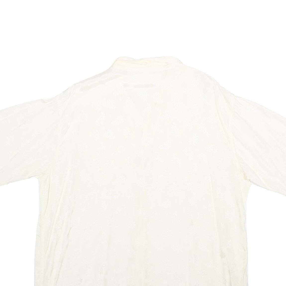 GLOBUS Mens White Relaxed Shirt L Soft Viscose Summer Casual